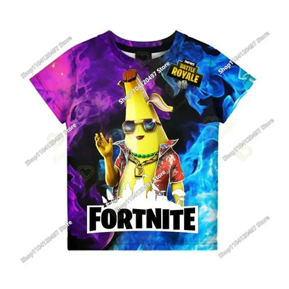 Cartoon Fortnite T Shirt 3D Printed Boys Girls Streetwear Kids Clothes Funny Tshirt O-Neck Summer Tops Birthday Gifts
