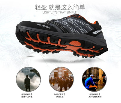 Scarpe da trekking da uomo Brand in mesh traspirante, scarpe da viaggio outdoor impermeabili per caccia e pesca, scarpe sportive da montagna, fuoristrada e riding