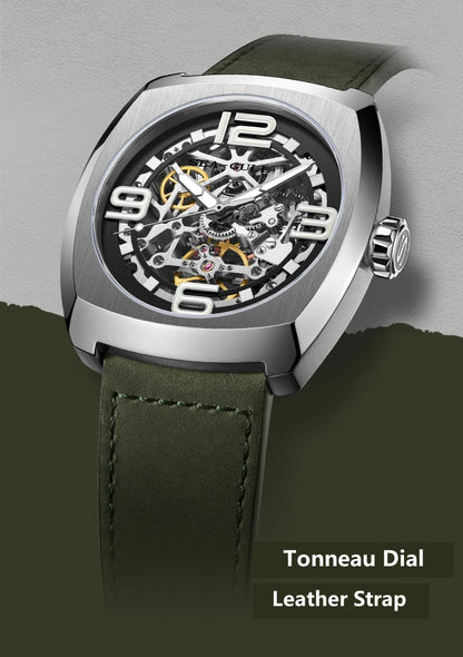 2025 Seagull Men's Mechanical Watches 44MM Skeleton Dial Luxury Man Wristwatch Sapphire Stainless Steel Waterproof Clock 6167