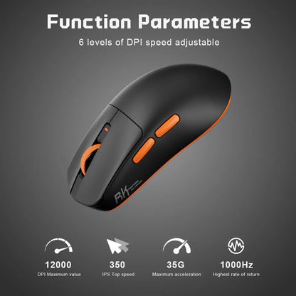 Mouse wireless Bluetooth RK ROYAL KLUDGE M30 PAW3311 41G leggero 12000dpi tri-mode per gamer, ergonomico con software