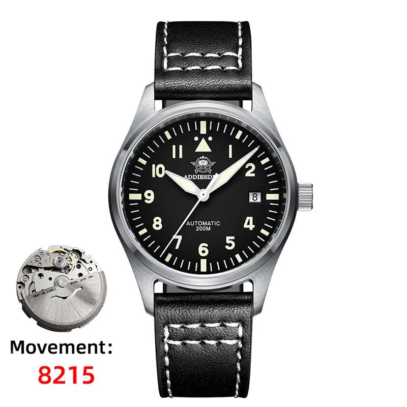 ADDIESDIVE Watches For Men C3 Super Luminous 200m Waterproof Japan 8215 316L Stainless Automatic Mechanical Watch