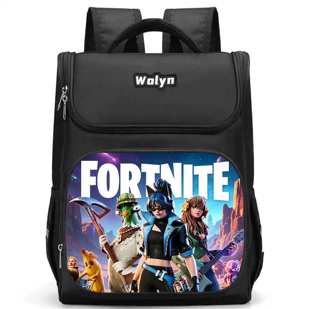 School Backpack With Multi Compartment, Large Cartoon Fortnite School Bags For Boys & Girls, Durable Child Backpack For Ages 5-10