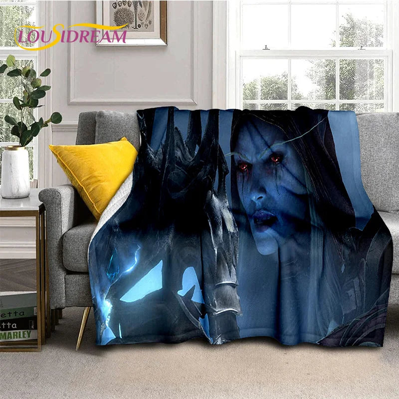 WOW, World of Warcraft  Demon Hunter, Lich King Game 3D Soft Blankets,Throw Blanket for Picnic Beds Sofa Home Bedroom Kids Gifts