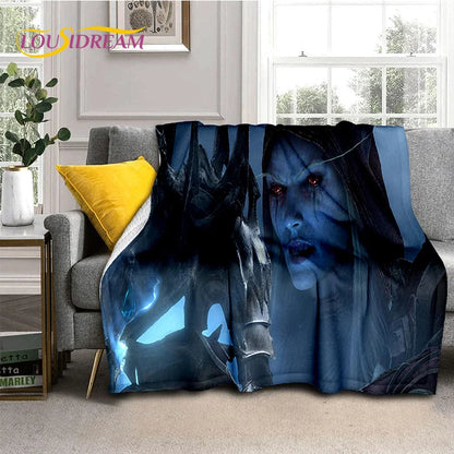WOW, World of Warcraft  Demon Hunter, Lich King Game 3D Soft Blankets,Throw Blanket for Picnic Beds Sofa Home Bedroom Kids Gifts