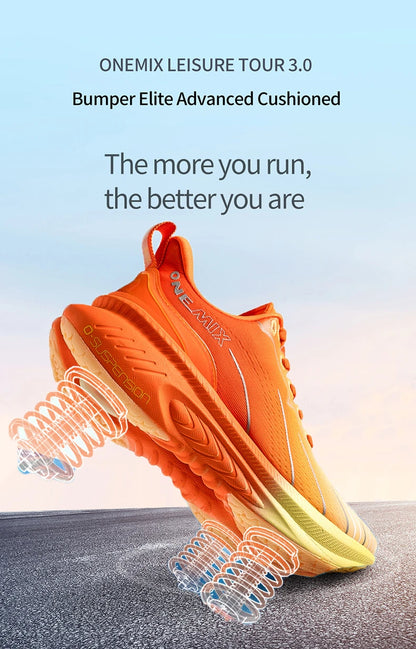 Zapatillas de running ONEMIX New Cushioning para hombre, aptas para corredores pesados, deportivas con cordones para mujer, antideslizantes, de exterior, deportivas para hombre