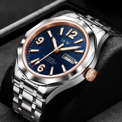 Reloj mecánico de lujo para hombre Reloj CARNIVAL de tungsteno, movimiento automático MIYOTA 8205, resistente al agua.