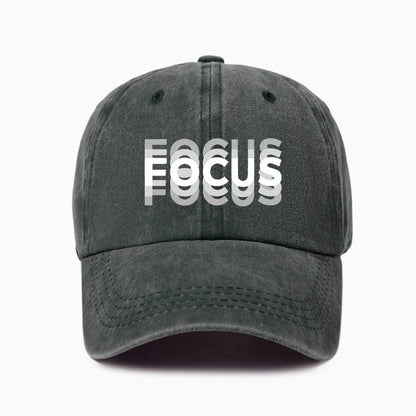 FOCUS – kšiltovka z prané bavlny s potiskem, nastavitelná, klasický styl, sportovní kšiltovka typu „duckbill“ pro muže i ženy