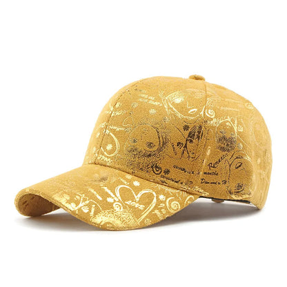 New Graffiti Baseball Cap, Gold Stamping Outdoor Hip-hop Joker Cap, Street Cool Baseball Hat, For Men And Women Sports Hat