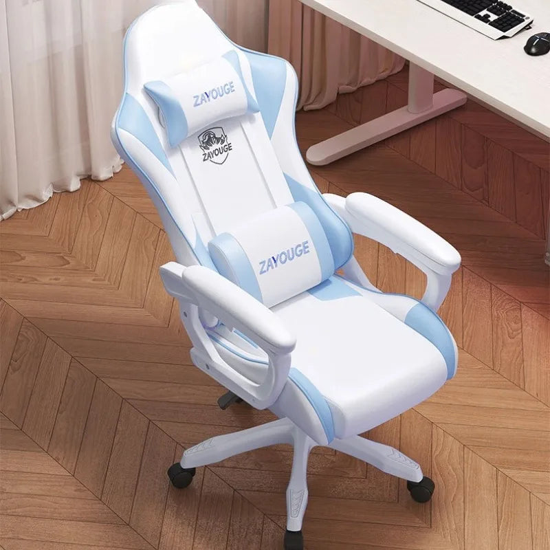 Ergonomic Gaming Chair Office Chair with Adjustable Height, Reclining Backrest, Swivel Roller Computer Chair for Home Study & Work