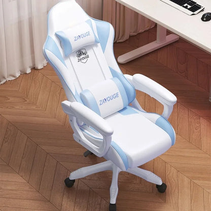 Ergonomic Gaming Chair Office Chair with Adjustable Height, Reclining Backrest, Swivel Roller Computer Chair for Home Study & Work