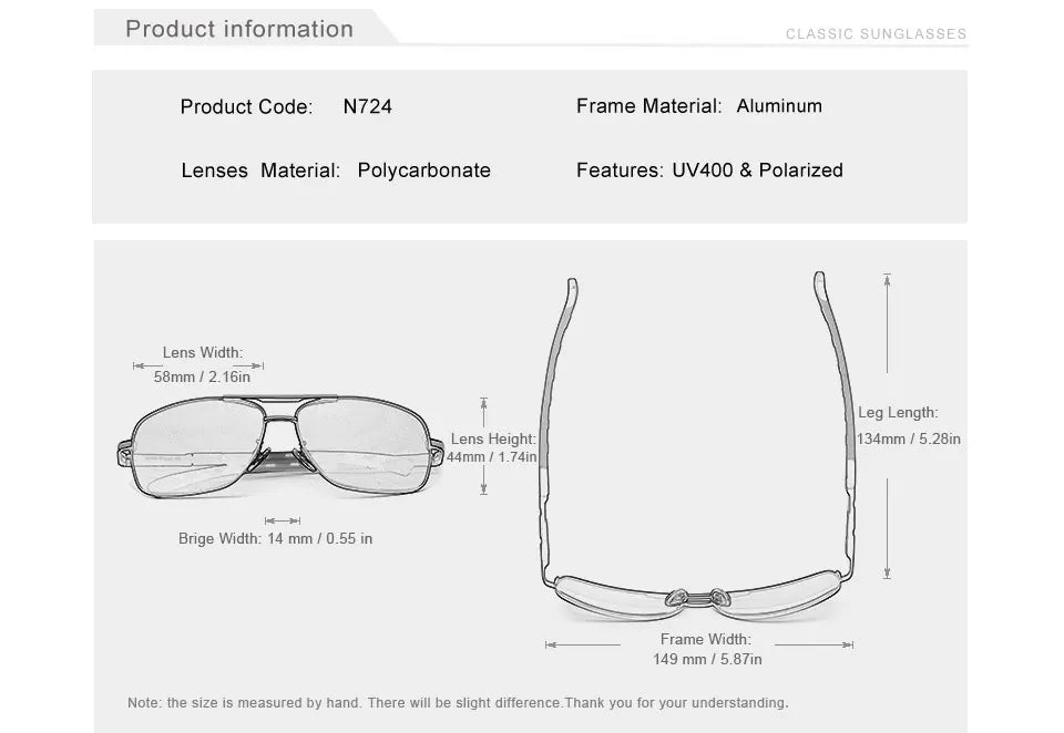 KINGSEVEN 2023 Aluminum Pilot HD Polarized Sunglasses Men Women Fashion Frame Male Sun Glasses For Driving UV400 Mirror
