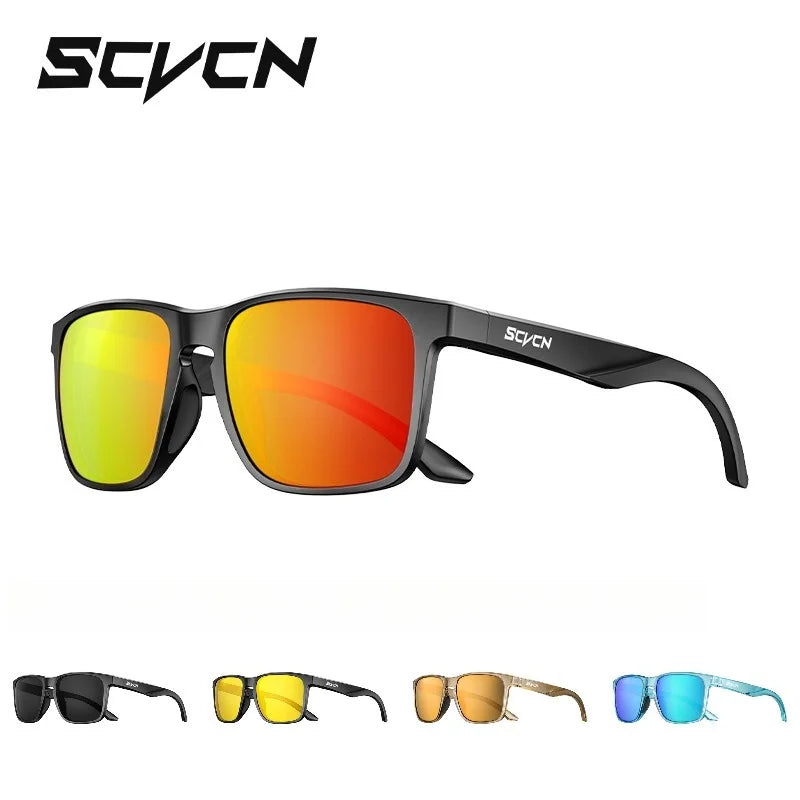 SCVCN Polarized Hiking Eyewear Fishing Sunglasses Cycling Glasses Fashion UV400 Bike Men MTB Sports Bicycle Glasses Outdoor