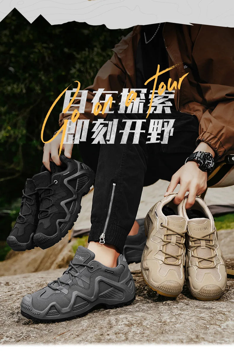 Sneakers da uomo alla moda per l’outdoor, scarpe da trekking di nuovi designer, scarpe da passeggio traspiranti mimetiche da uomo, scarpe da arrampicata per coppie