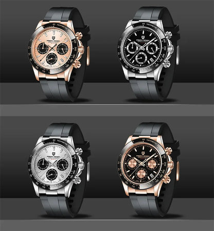 Novo Original PAGANI DESIGN PD-1664 Relógio de Pulso de Luxo para Homem, Movimento de Quartzo Japonês VK63, Safira, Cronógrafo Resistente à Água, Dourado
