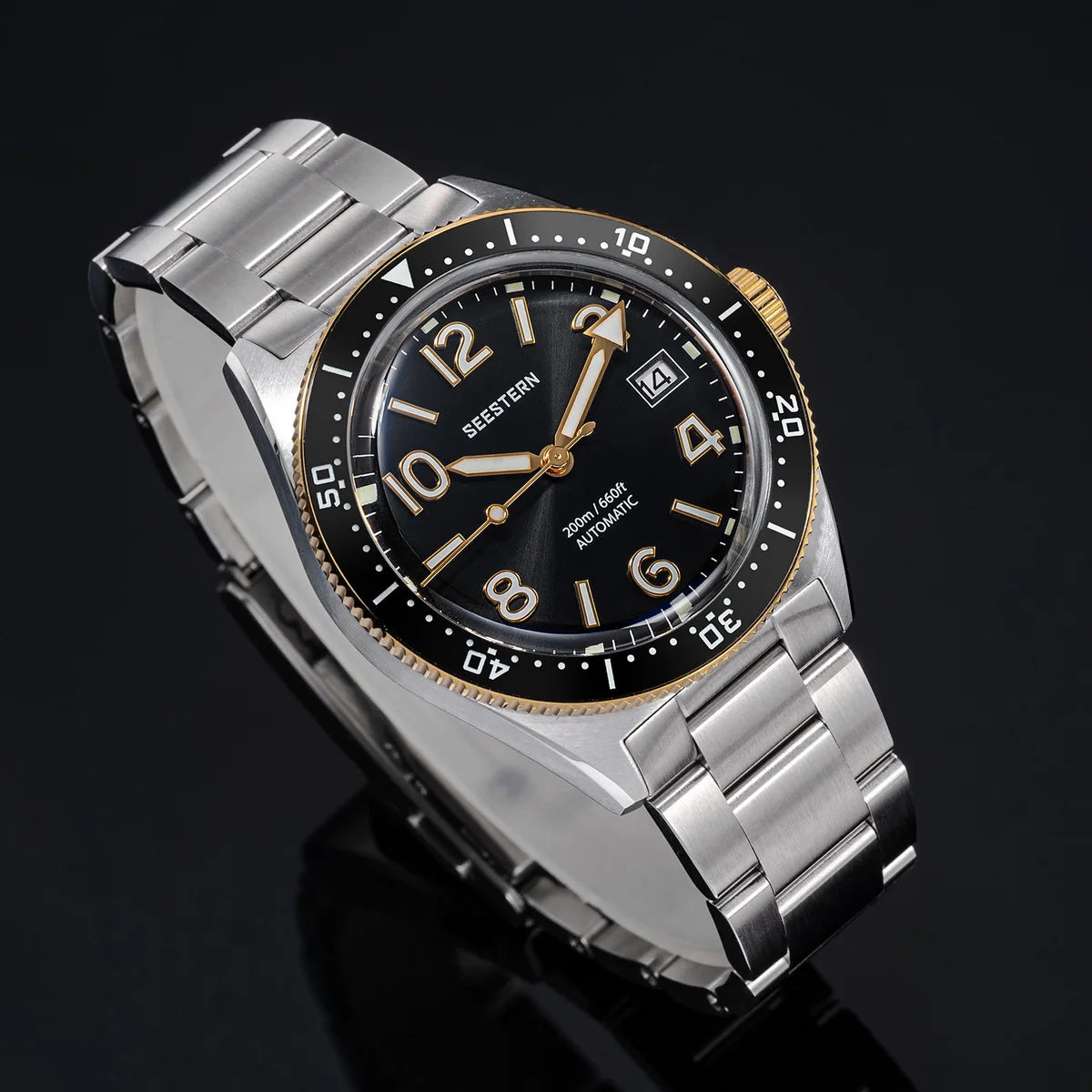 Sugess Diving Watch for Men Automatic Mechanical Wristwatches 20ATM Waterproof Sapphire NH35A Movement BGW9 Luminous New S434-2