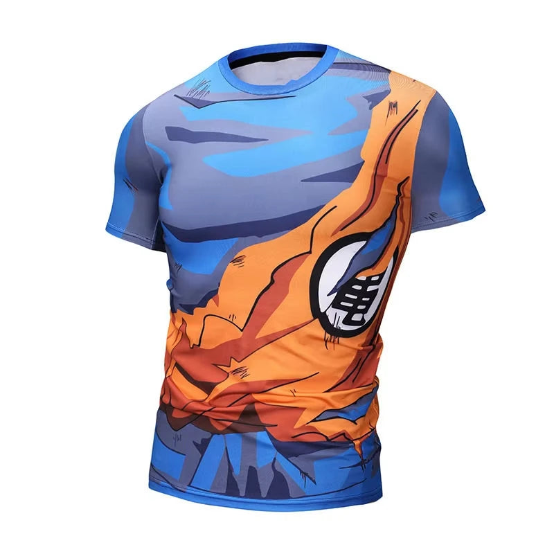 2026 Summer Dragon Ball Short-sleeved T-shirt for Men Cosplaying As Goku Anime, Half-sleeved T-shirt Breathable Casual Y2k
