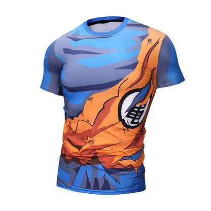 2026 Summer Dragon Ball Short-sleeved T-shirt for Men Cosplaying As Goku Anime, Half-sleeved T-shirt Breathable Casual Y2k