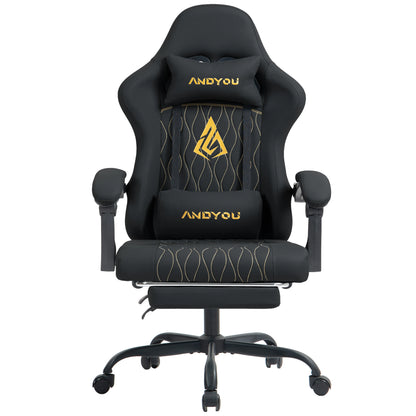 Andyou Ergonomic Gaming Chair - Swivel Reclining Gaming Chair, PU Leather Upholstery, Weight Capacity 150kg