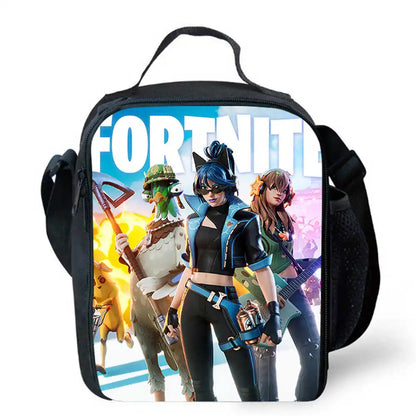 Sacos de Almoço para Crianças, Sacos de Piquenique Escolar Cartoon Fort-nite para Meninas e Meninos, Sacos de Almoço Térmicos para Crianças, Portáteis e Leves