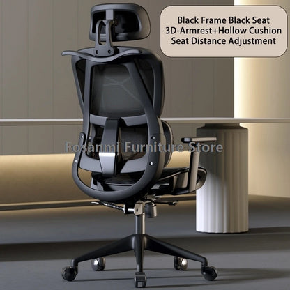 Silla de oficina ergonómica para ordenador con malla transpirable, reposabrazos, soporte lumbar ajustable, reposacabezas y diseño para escritorio, hogar y gaming