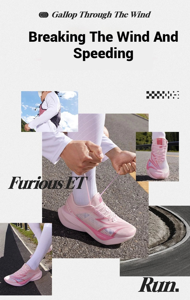 Sapatilhas de corrida masculinas 361 Degrees Furious ET com placa de carbono para maratona, reativas, respiráveis e amortecidas 672512216F