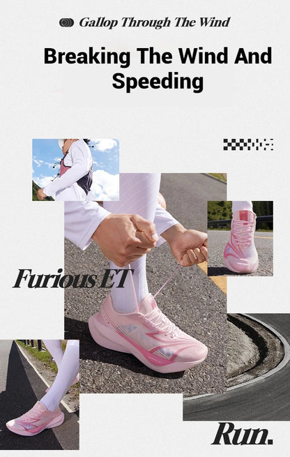 Sapatilhas de corrida masculinas 361 Degrees Furious ET com placa de carbono para maratona, reativas, respiráveis e amortecidas 672512216F