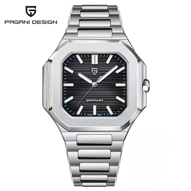 2026 New PAGANI DESIGN Square Quartz Luxury Watch for Men AR Sapphire Mirror Japan Movt Man Watch Luminous 316L All Steel Watch