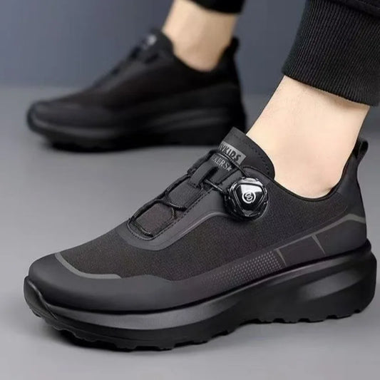 Original New Men Rotating-Button Driving Sneakers Platform Casual Walking Shoes Outdoor Wear-Resistant Running Sports Shoes Plus Size