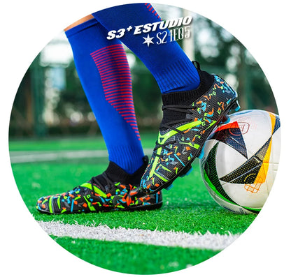 Chuteiras de Futebol Profissionais para Homem em Malha Respirável, Chuteiras Antiderrapantes Rápidas, Sapatilhas de Moda para Relva Artificial, Sapatos de Futebol Masculinos