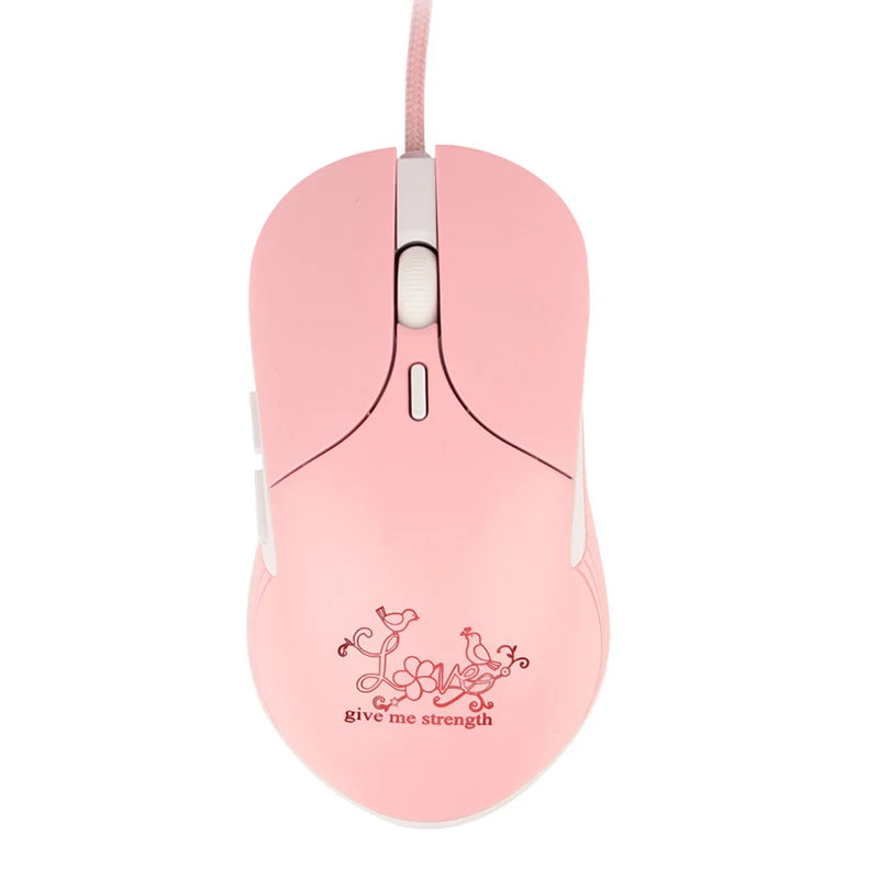 UTHAI DB49 Wired Luminous Pink Mouse 1600 (dpi) Computer Accessories Peripheral Cute Girl Gaming Mouse