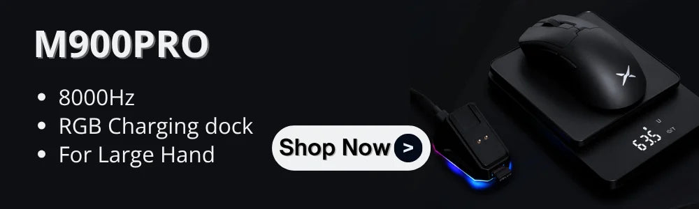 Delux M800mini trådlös gamingmus, 46g lätt, PAW3395/PAW3311, 1KHz polling rate för PC-gamers med små till medelstora händer