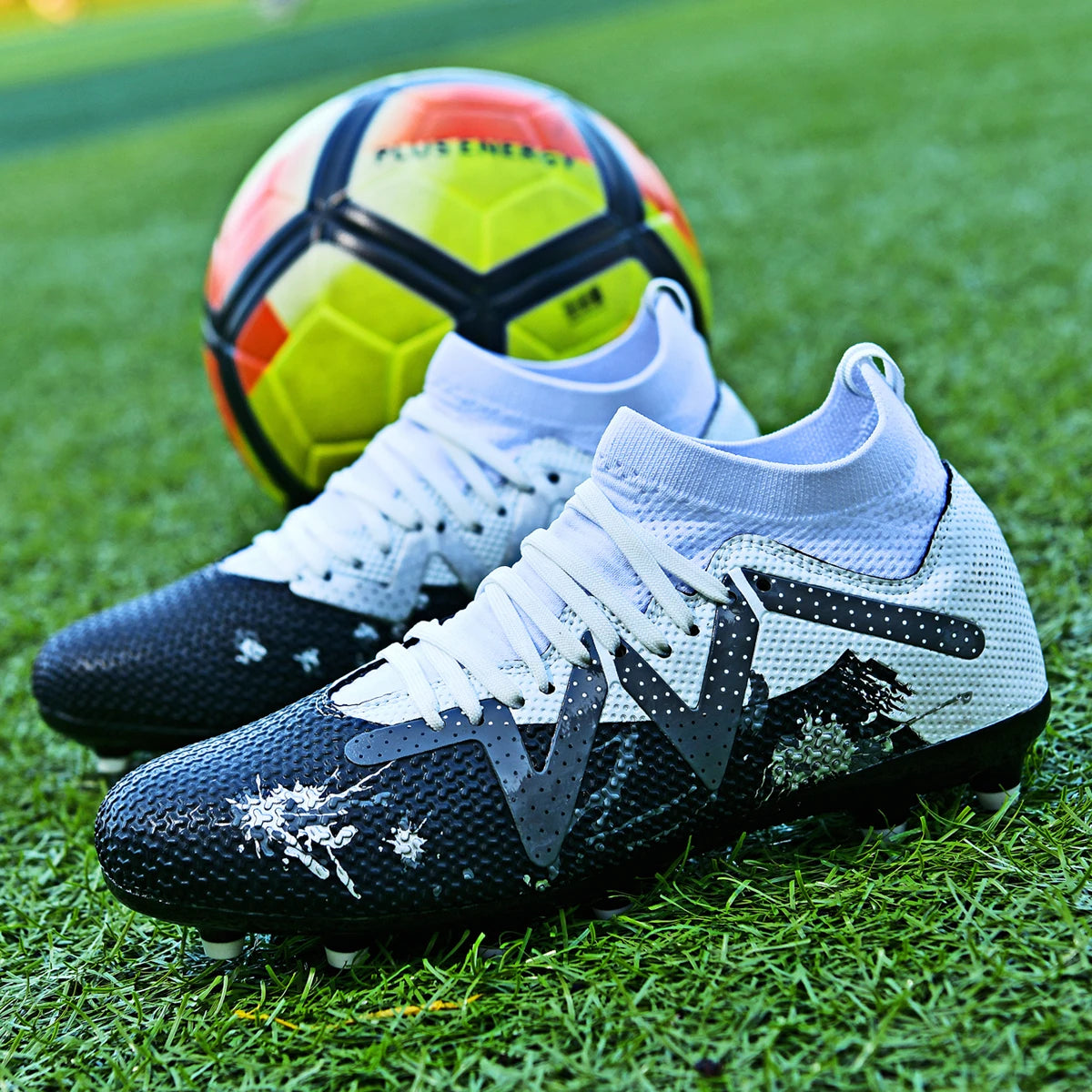 Fashion AG FG football shoes PU Fabric Lightweight Upper TPU Wear Resistant Sole Non-slip For Men Women Training Match