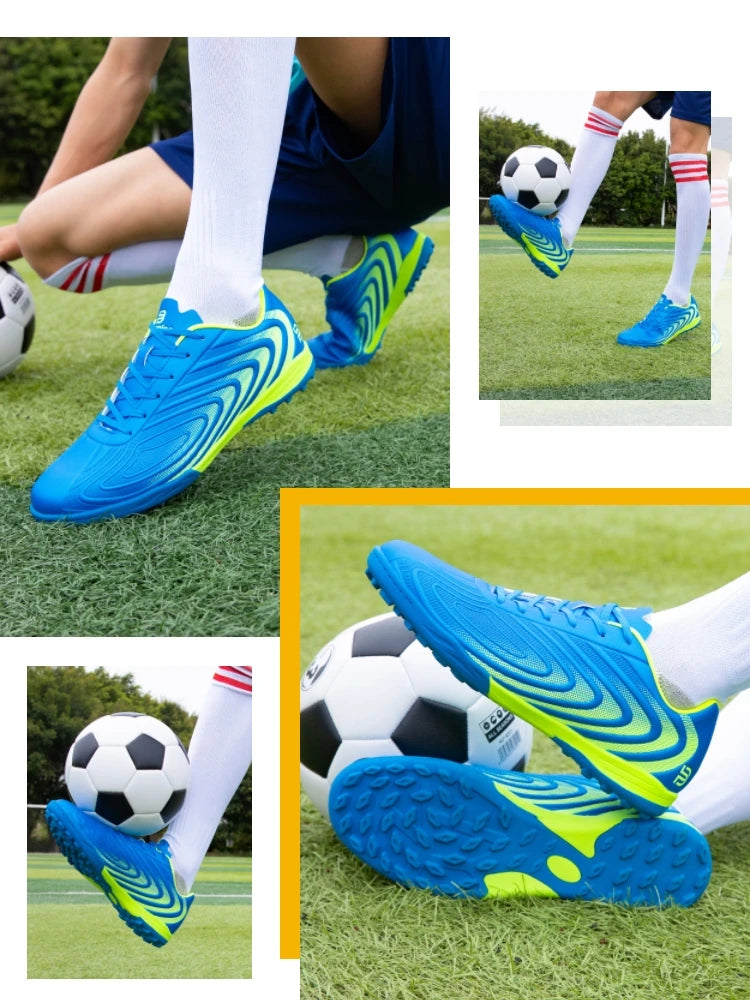 Baasploa Men's Professional Soccer Shoes Outdoor Anti-Slip Training Sport Shoes Male Light Leather Football Boots Chuteira Campo