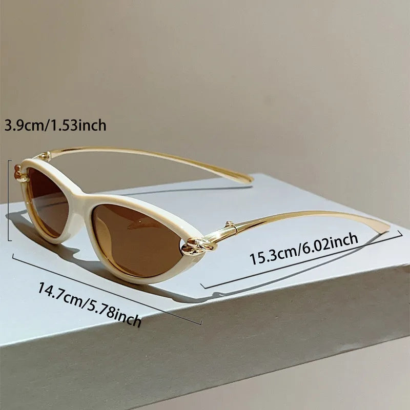 vintage small cat eye sunglasses for women new fashion beige gradient alloy sun glasses ladies elegant driving shades uv400