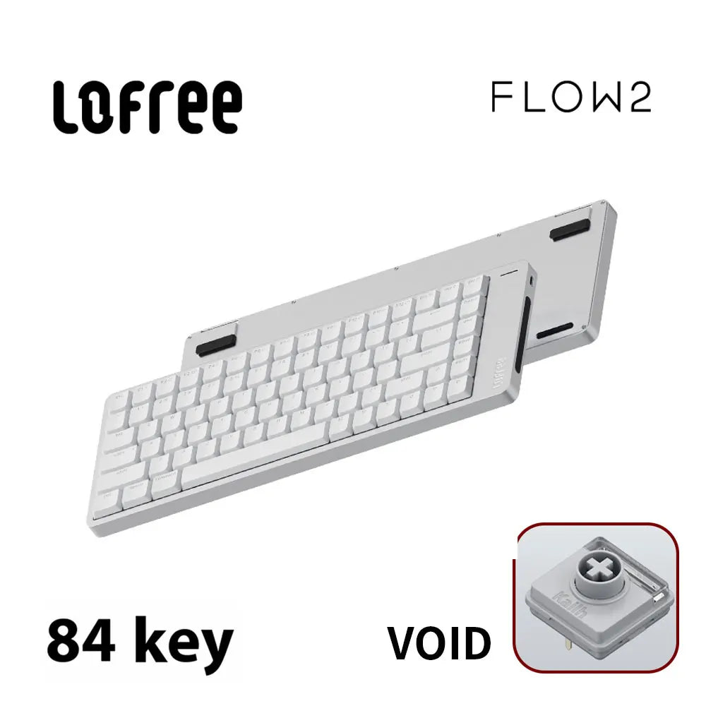Tastiera meccanica Lofree FLOW2 Business Office, wireless Bluetooth e cablata, silenziosa con suono delicato, compatibile, mute, blocco in alluminio