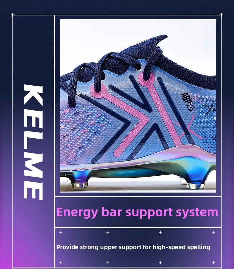 KELME FG Profi-Fußballschuhe mit langen Stollen für Naturrasen, professionelle Fußballschuhe für Wettkämpfe, rutschfeste Indoor-Fußballschuhe