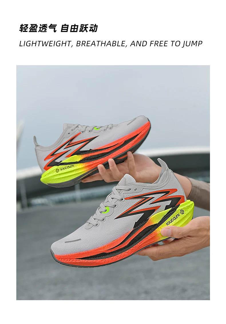 Ténis de Corrida NOVOS com Placa de Carbono para Maratona, Homem e Mulher, Desportivos, Respiráveis, Leves, Confortáveis, Antiderrapantes e Casuais