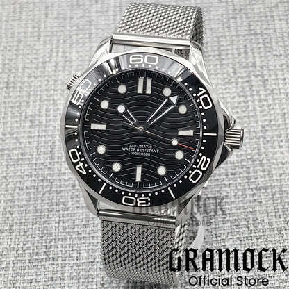 Gramock New 007 NTTD Wristwatch 41mm Men Mechanical Watch Automatic Watch Domed Sapphire Glass Luminous Diving Steel NH35/PT5000