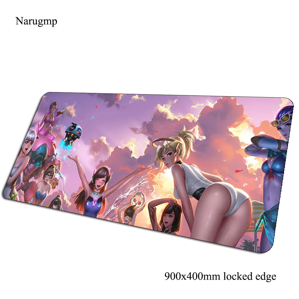 Overwatch-muismat voor verjaardag, computermat 900x400x3mm, grote gaming-muismat, cadeau, bureauonderlegger voor muis en toetsenbord, pc-gamer