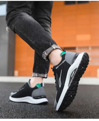 Modne męskie buty sportowe w koreańskim stylu, sznurowane, casualowe, do biegania, wygodne, oddychające, z grubą podeszwą