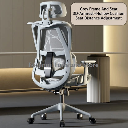 Silla de oficina ergonómica para ordenador con malla transpirable, reposabrazos, soporte lumbar ajustable, reposacabezas y diseño para escritorio, hogar y gaming