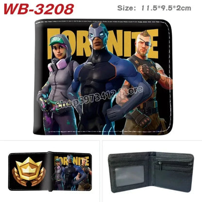 Fortnite Wallets for Boys and Girls Anime Fortnite Wallet Cartoon Card Holder Bag Leather Short Purse Fashion Folded Purses Kids Gift