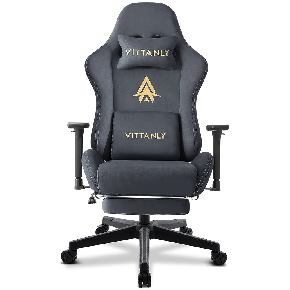 HAPIHAPPY Fashion Gaming Chair Genuine Computer Office Chair with Pocket Spring Cushion Linkage Armrests and Footrest Game Chair