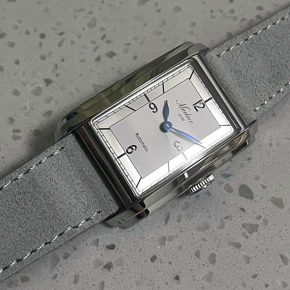 New MERKUR NH05 Rectangle Retro Casual Watch for Men Business Series Automatic Chorded Watch Sapphire White Watch