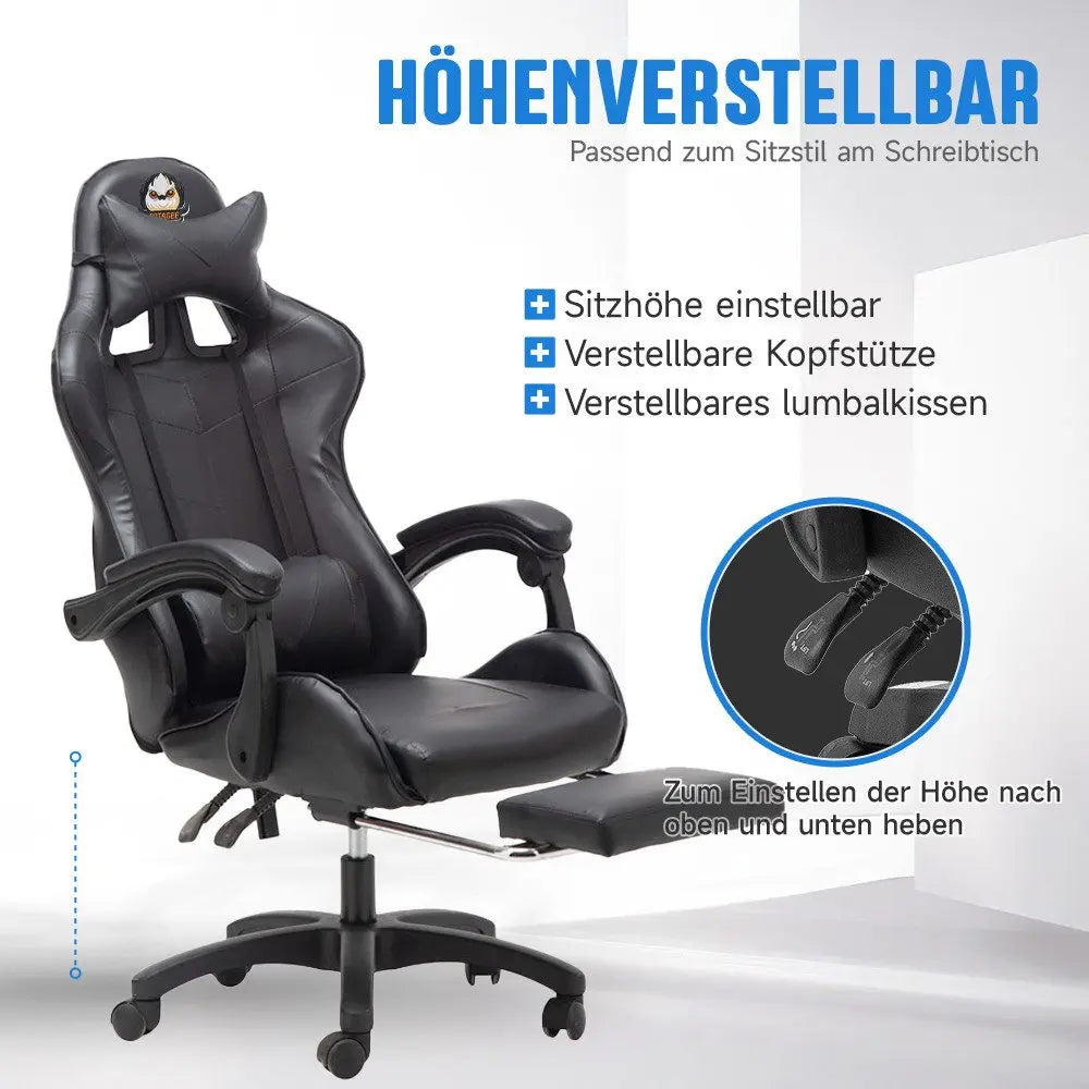 Gaming Chair Gaming Armchair Height Adjustable Office Chair with Adjustable Reclining Function with Cat Ears and Pillows