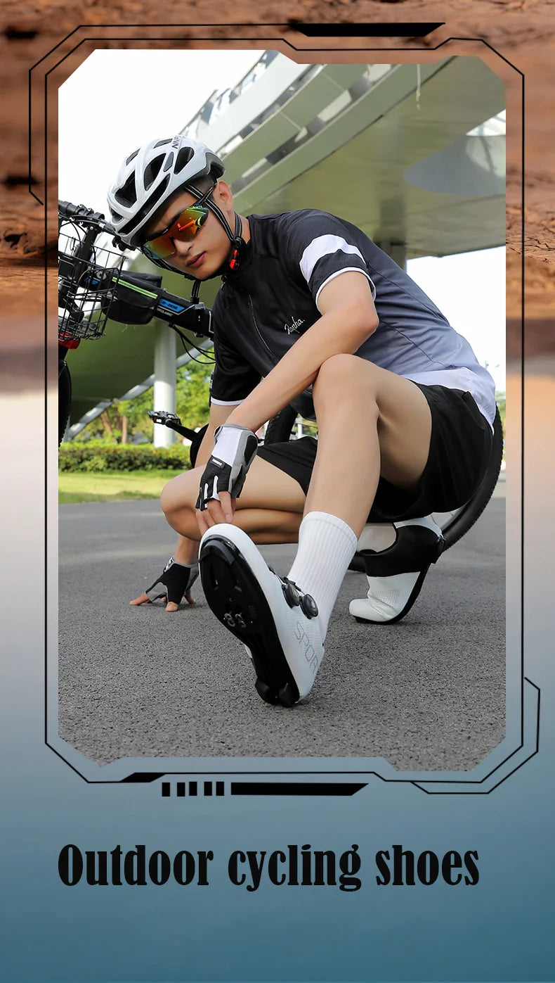 Ultra-Light Cycling Shoes, Breathable and Lightweight, SPD-Compatible Hard Soles for Road Mountain Bike Competition Training