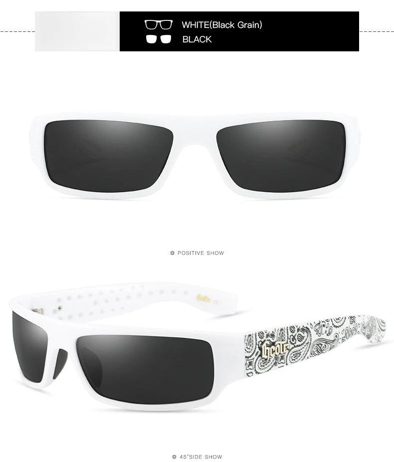 Polarized Chicano Sunglasses, Square Frame Design, UV400 Lens, Hip Hop Streetwear, Retro West Coast Accessory
