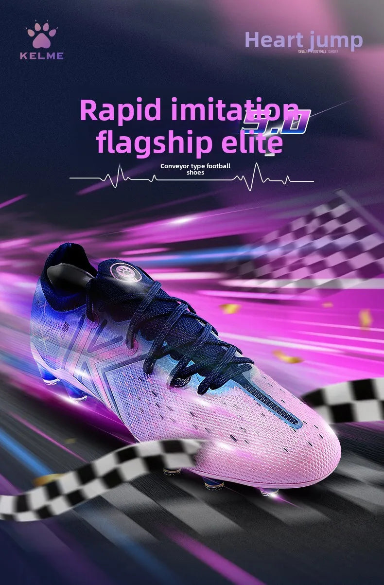 KELME FG Profi-Fußballschuhe mit langen Stollen für Naturrasen, professionelle Fußballschuhe für Wettkämpfe, rutschfeste Indoor-Fußballschuhe