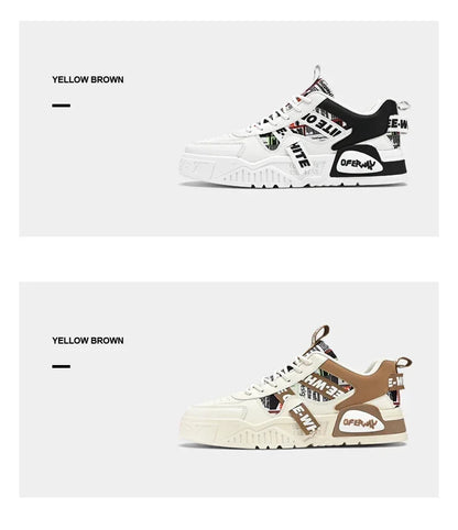 Zapatillas de hombre tipo skate para verano, en cuero, informales y de moda, para exterior, running, deporte, senderismo y tenis, con plataforma, diseño de lujo