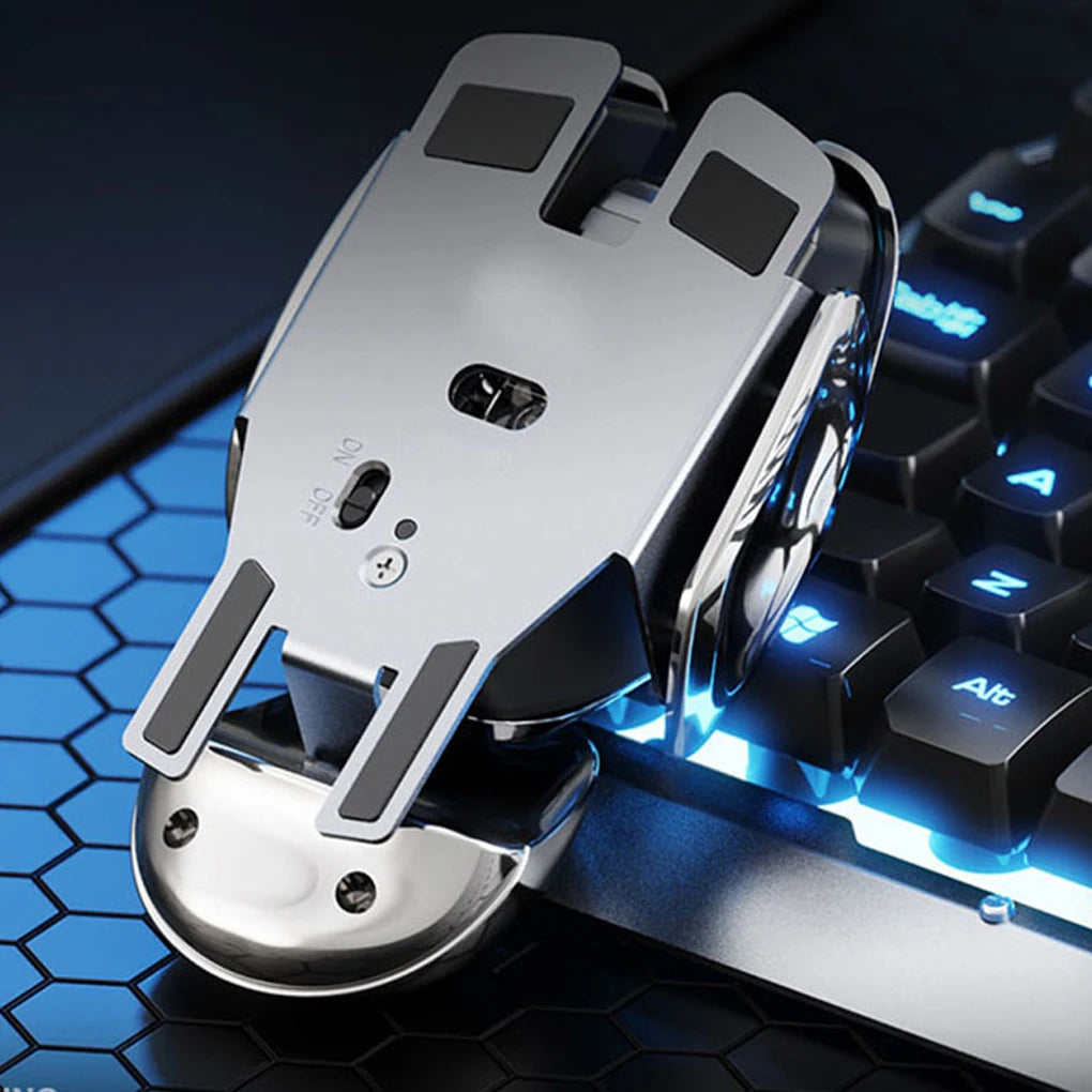 Rechargeable Mute Wireless Mouse USB Ergonomics Metal Receiver Desktop Waterproof Gaming Mice PC Laptop Tools